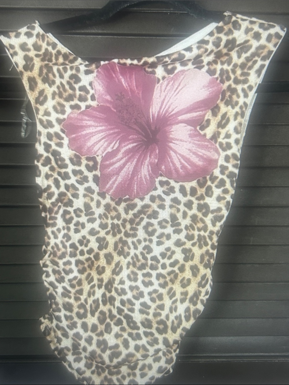Forever 21 Leopard shirt with hibiscus flour